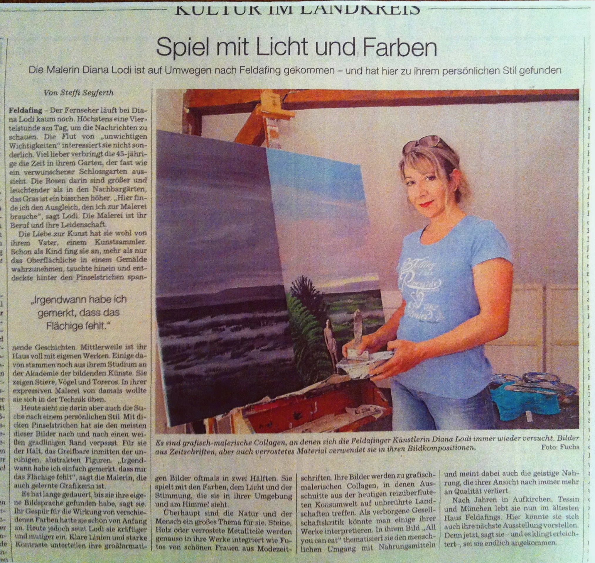 Diana Lodi in der Presse: Spiel mit Licht und Farben